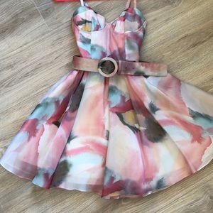 Alice + Olivia sweetheart bustier flare dress